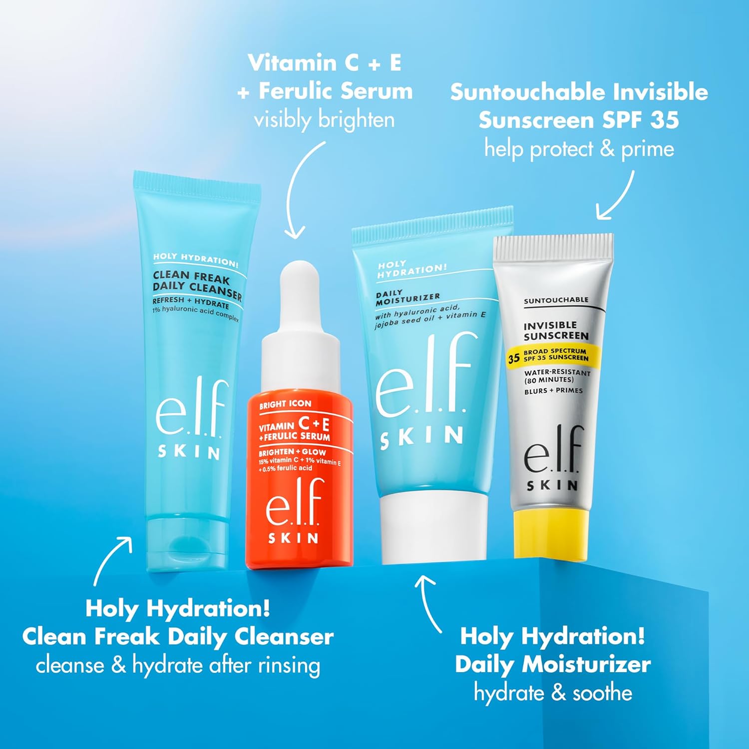 Detalle 1 de e.l.f. SKIN Wake the e.l.f. Up Skincare Kit 4pc