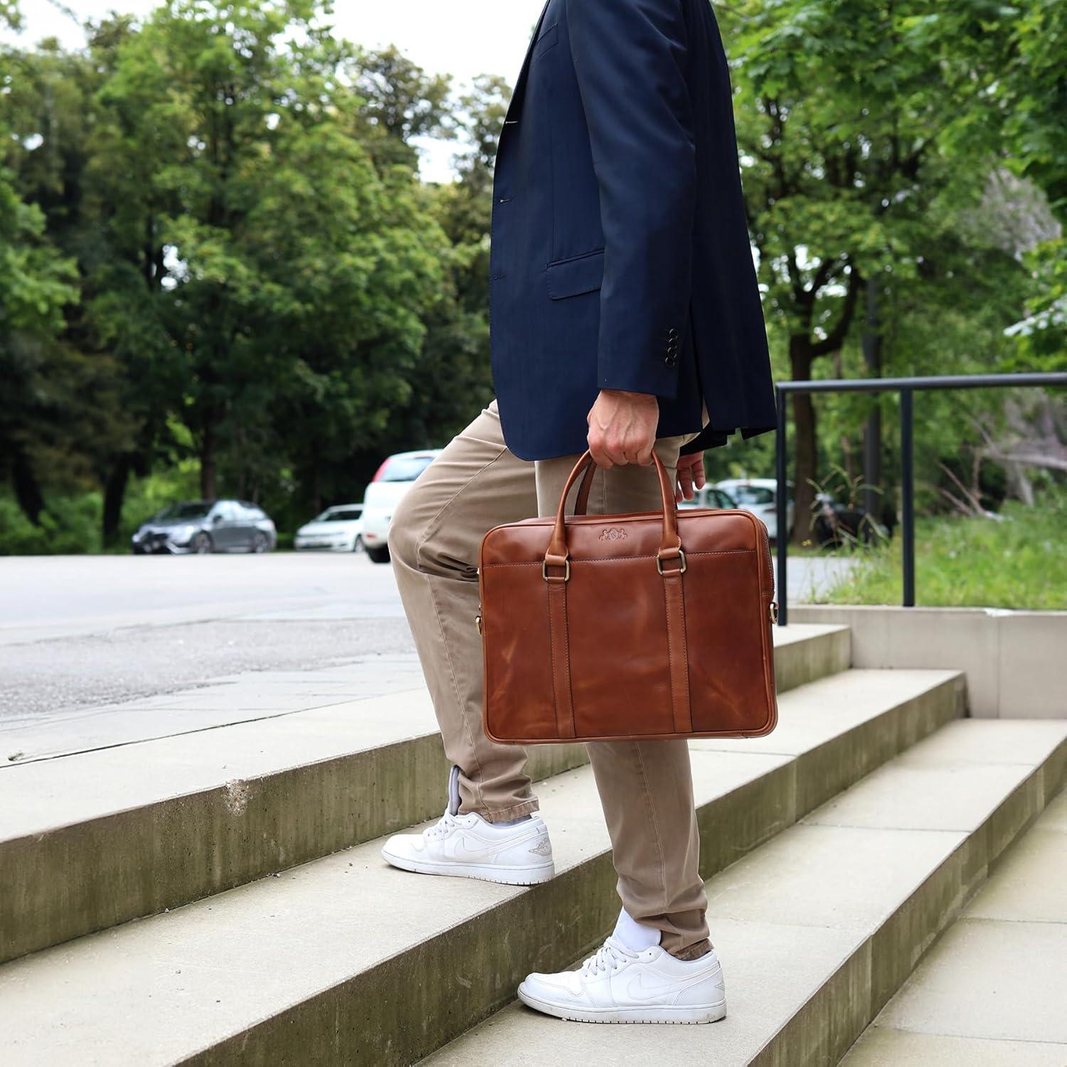 Thumbnail 2 de SID & VAIN Sac Ordinateur Portable en Cuir Véritable 15 Pouces Brady – Sacoche Professionnelle et Élégante
