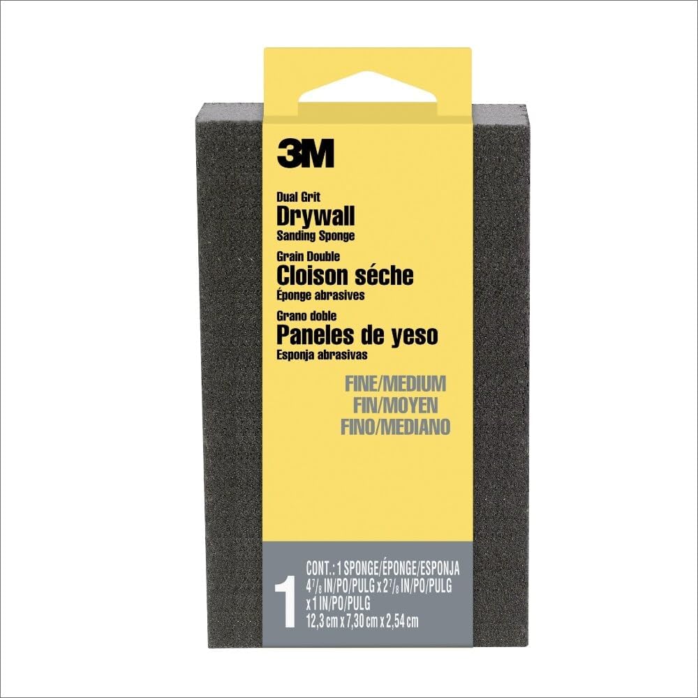 3M Éponge Abrasive pour cloisons sèches 12,4 x 7,3 cm Noir 9095NA