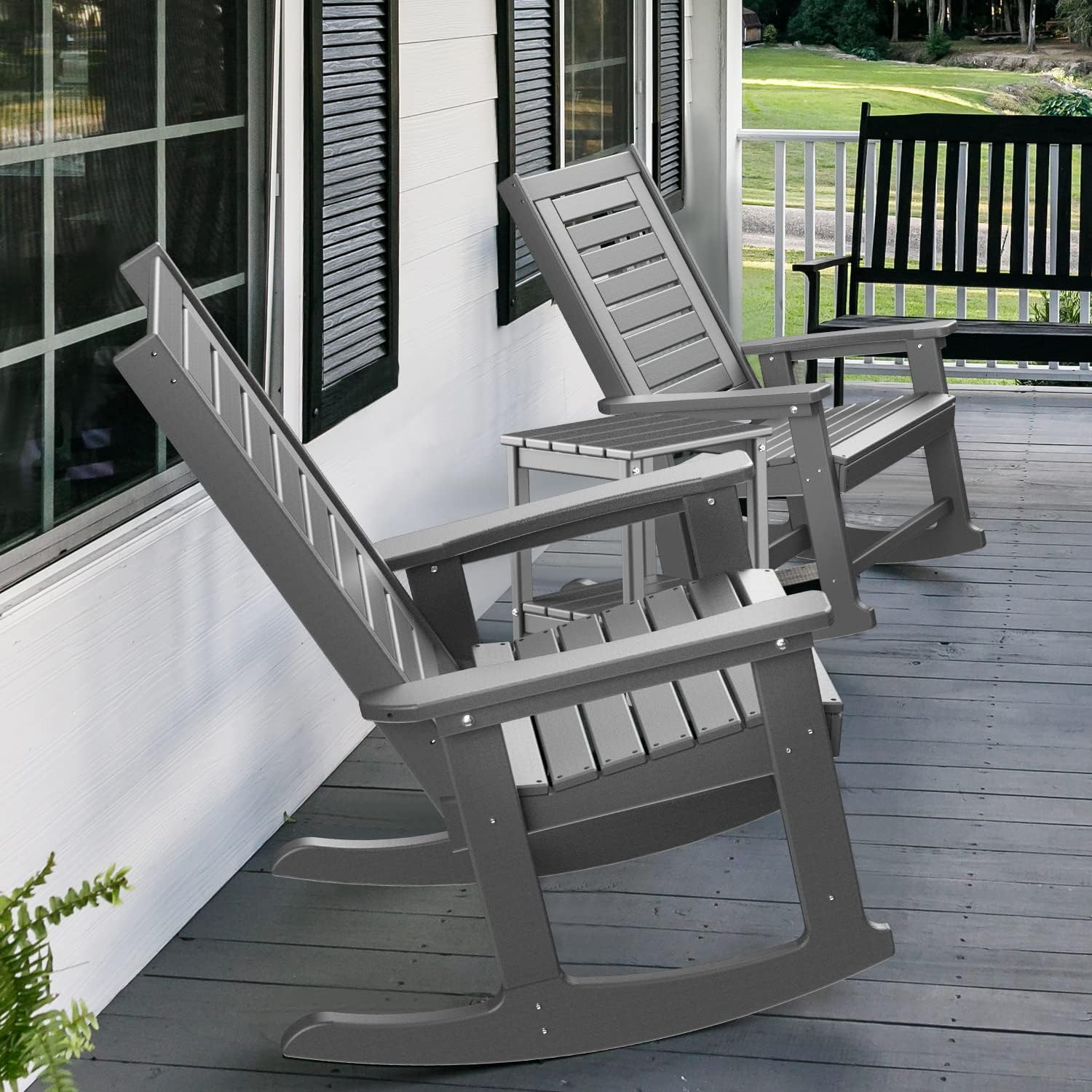 Detalle de GreenVines Outdoor Rocking Chair Set HDPE