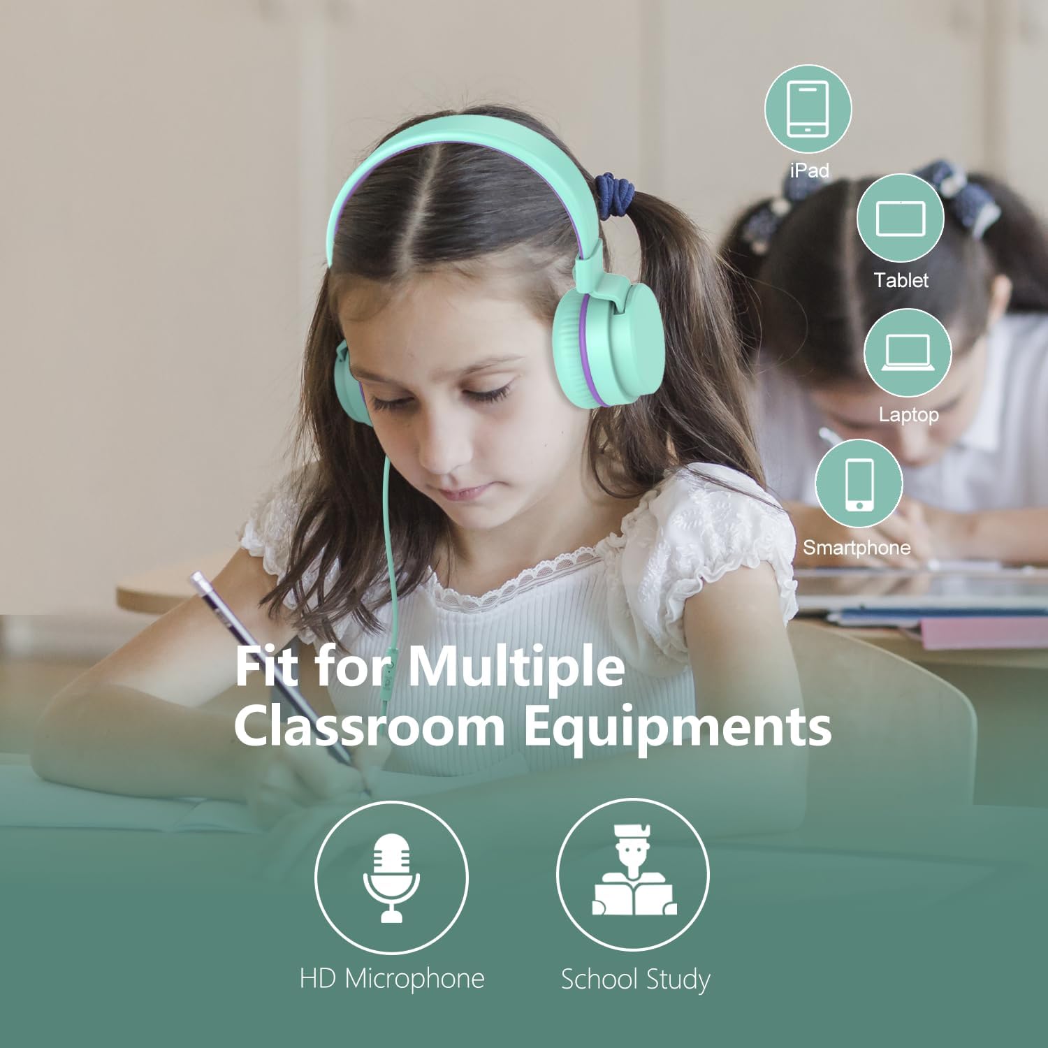 Thumbnail 6 de YOYOTUNE DMJ-H01 Wired On-Ear Kids’ Headphones with Mic and 85/94dB Limiter
