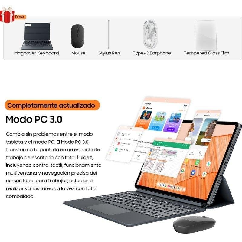 Detalle de Tablet Blackview Mega 12 5G 12,2" 36GB/256GB Negra: potencia y movilidad para profesionales