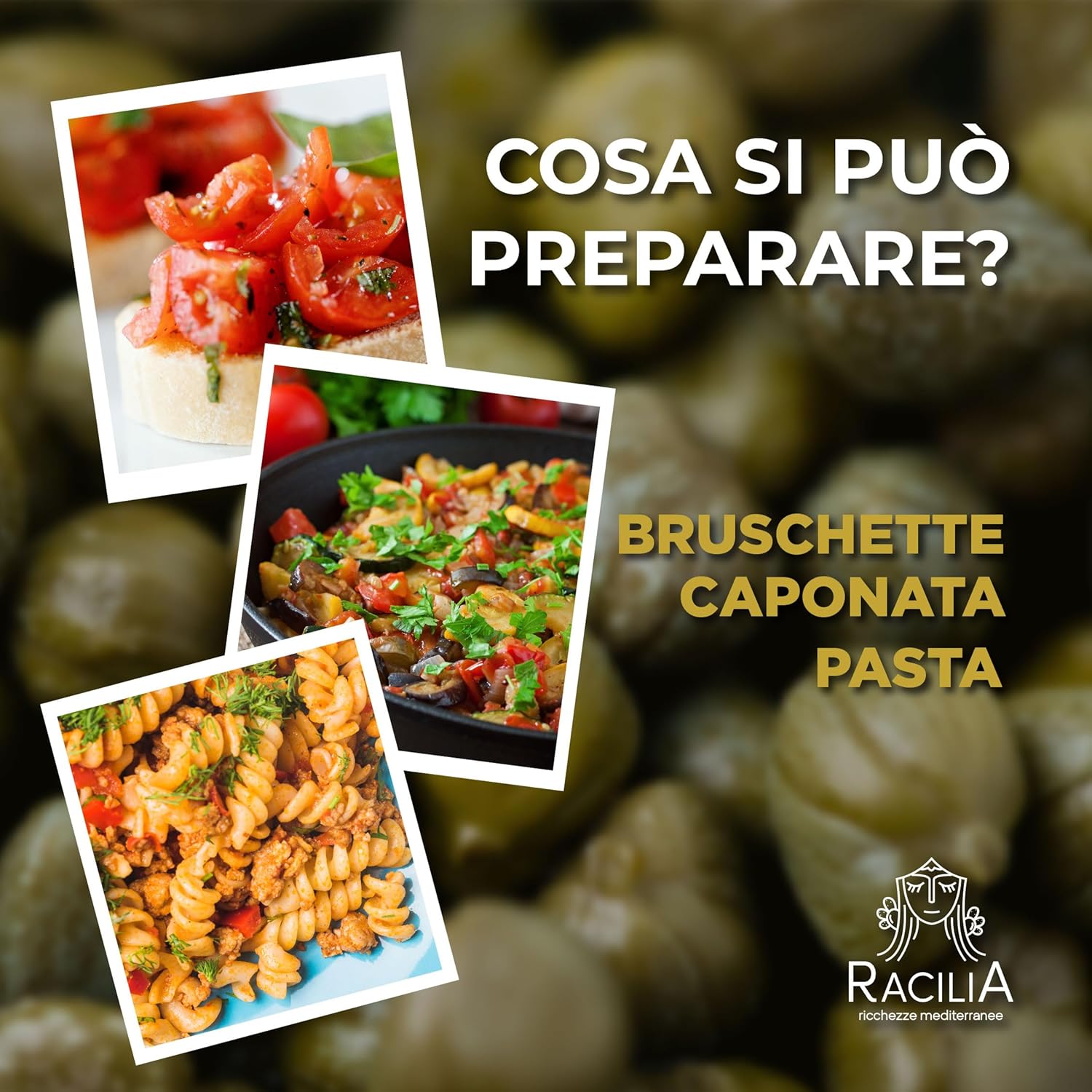 Detalle 2 de RACILIA Capperi Medi Sotto Sale DOP Isole Eolie – Lavorazione Artigianale Siciliana 100% Italiani 250 g