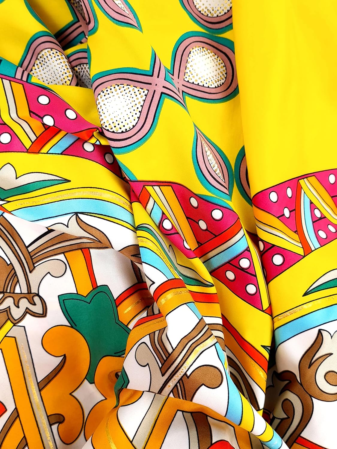 Detalle de GLORIS Damen Tuch Schal 135 × 135 cm – buntes Muster, vielseitig tragbar als Schal, Kopftuch oder Hijab