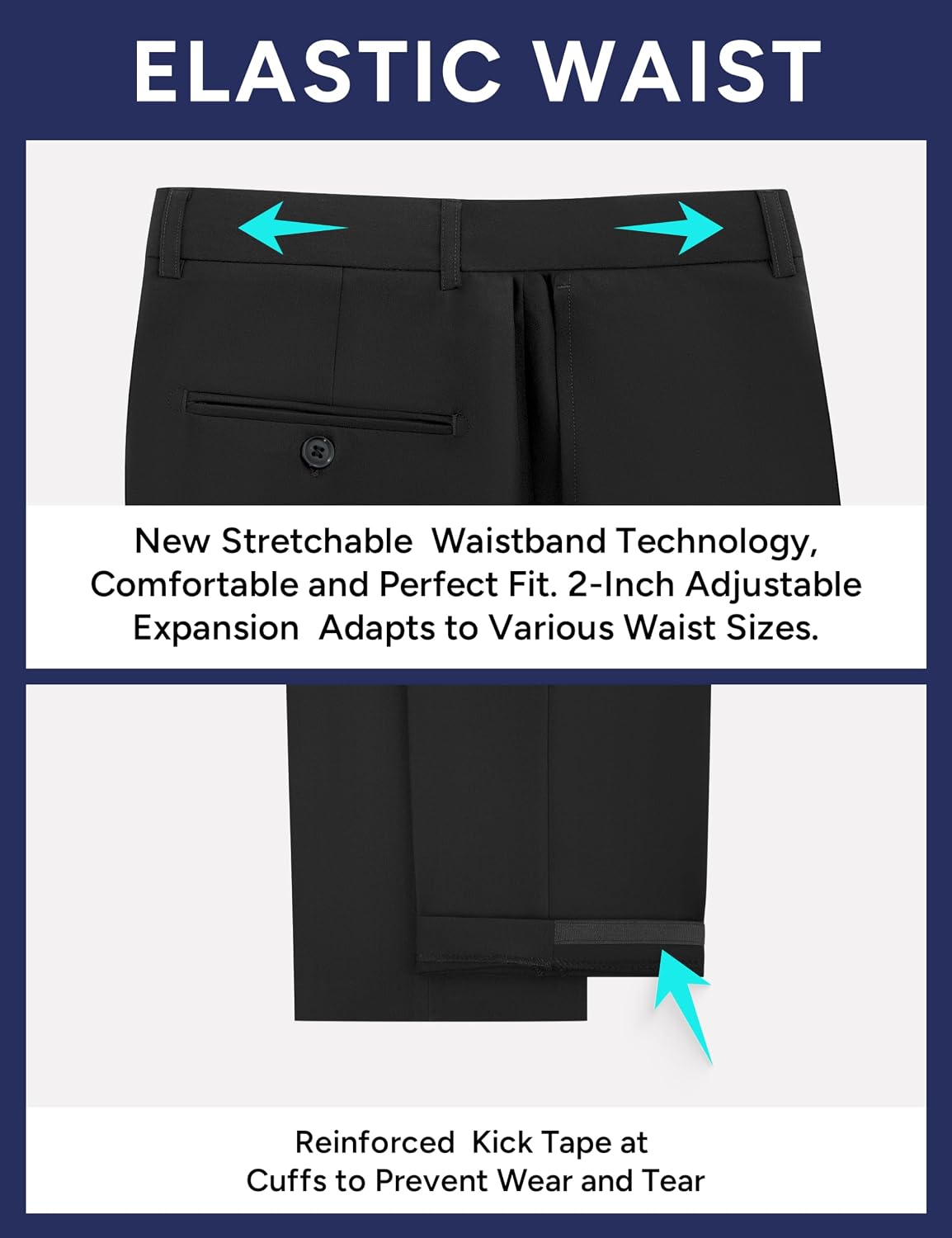 Thumbnail 4 de Pacific Perfect Men's 4-Way Stretch Dress Pants with Expandable Waist