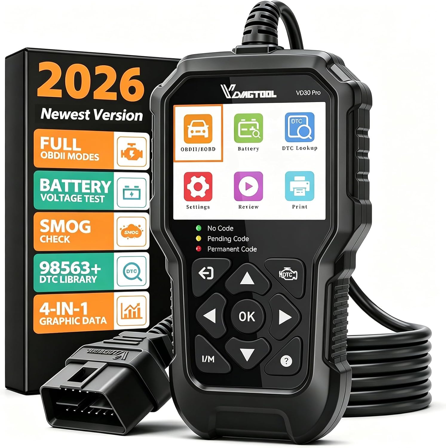 Detalle de VDIAGTOOL VD30 Pro OBD2 Diagnosegerät 2,8"