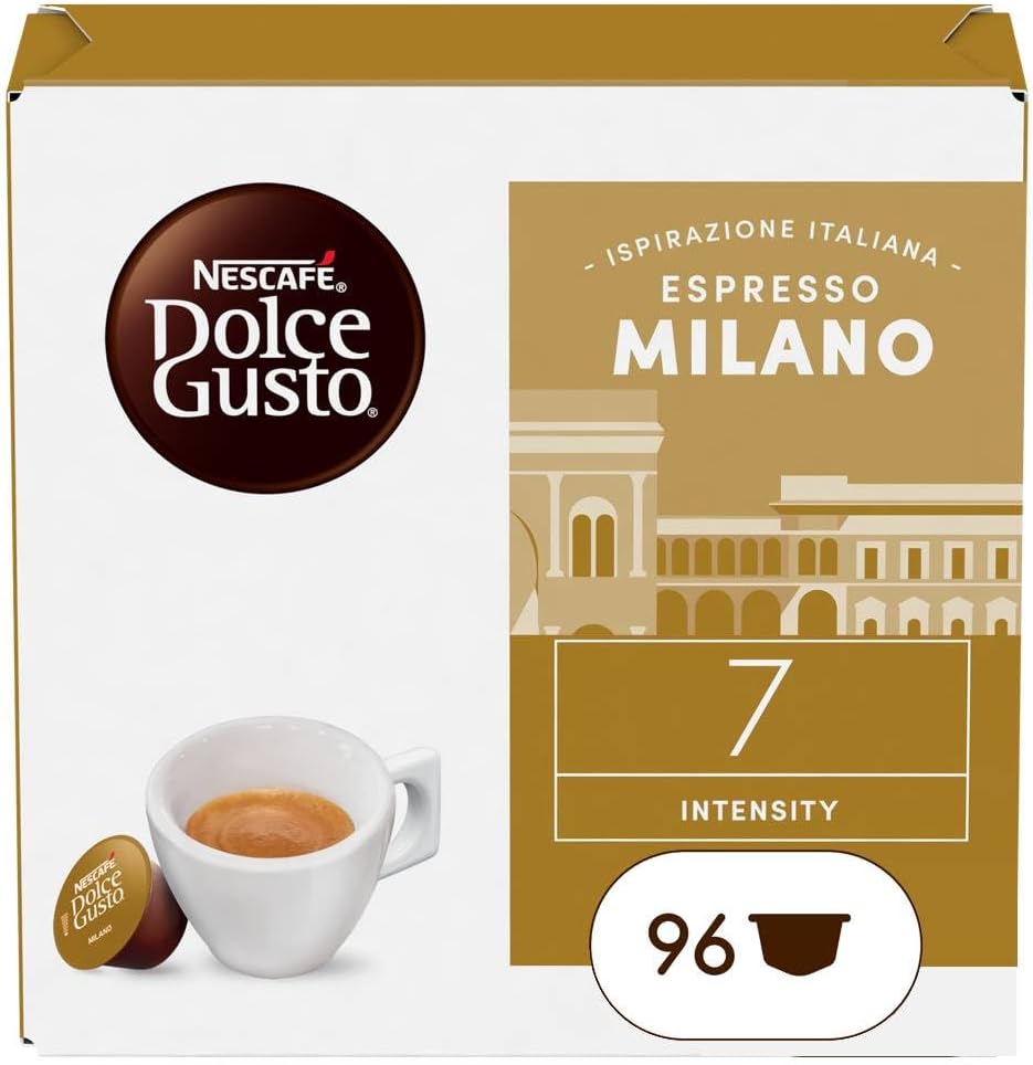 Detalle de NESCAFÉ Dolce Gusto Espresso Milano Caffè – 96 capsule compatibili (6 confezioni da 16)
