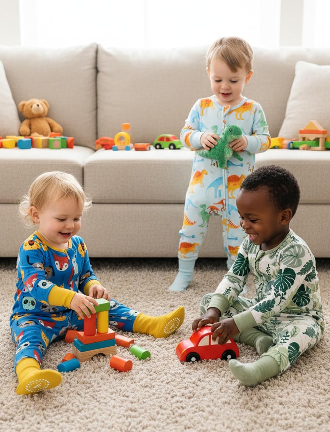 Detalle 2 de PATPAT Baby Footie Pajamas, 3-Pack