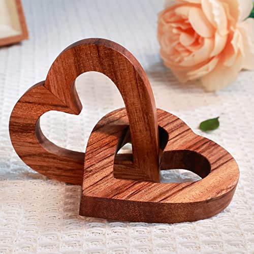 Thumbnail 7 de Lightzz Olive Wood Linked Hearts 7cm