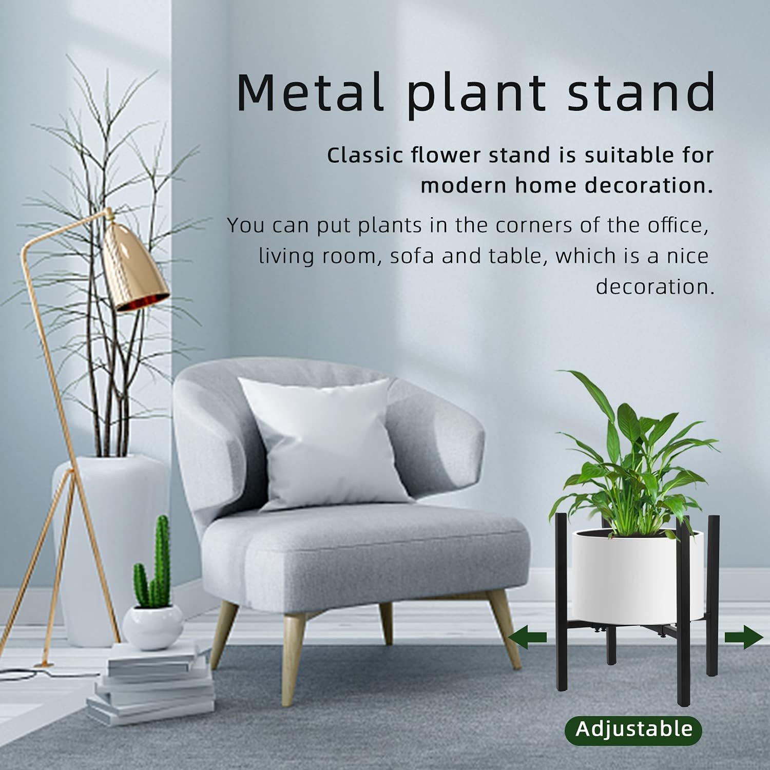 Thumbnail 6 de STLOVe Flower Stand: Adjustable Indoor Plant Shelf in Black Iron