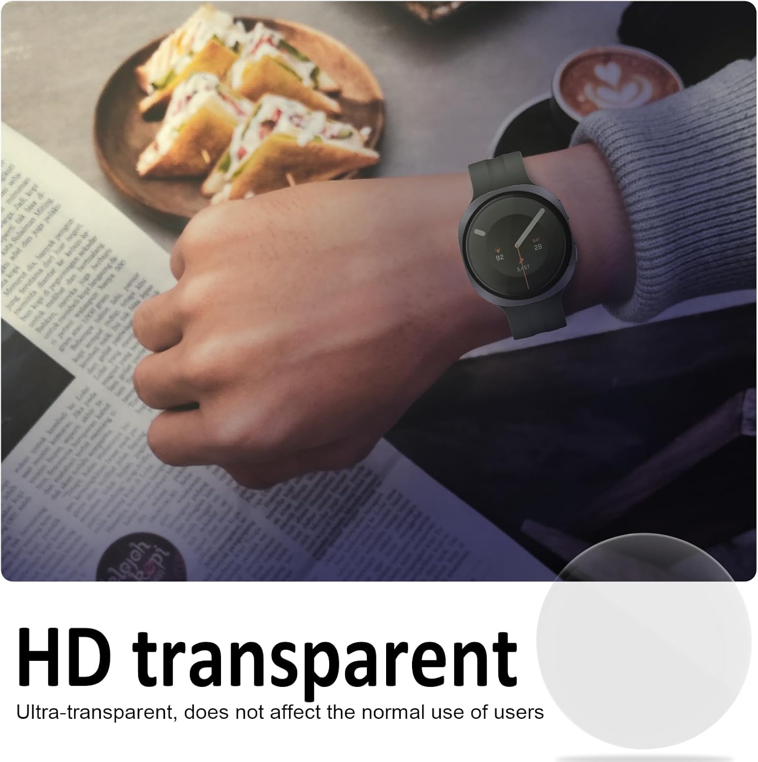 Detalle 2 de SPGUARD Galaxy Watch 9/8 44mm Tempered Glass Screen Protector, 4-Pack