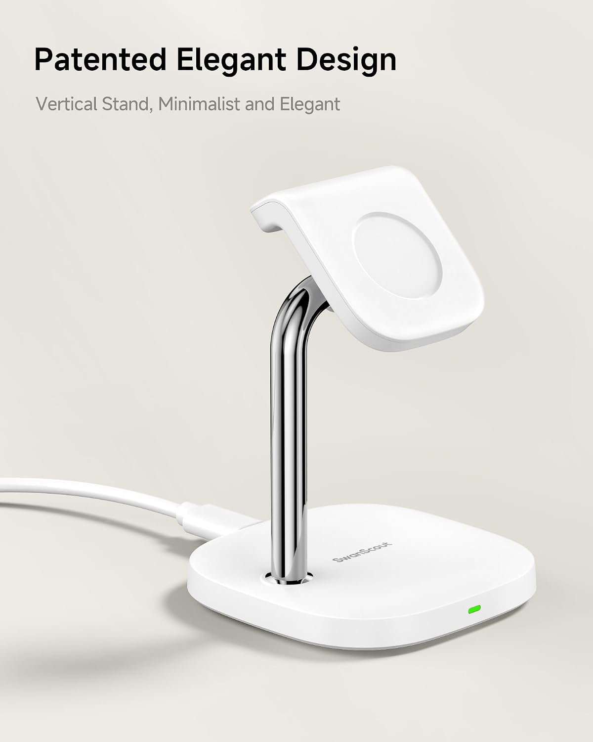 Detalle de SwanScout 505S Charging Stand for Samsung Galaxy Watch (Fast Charging) – White