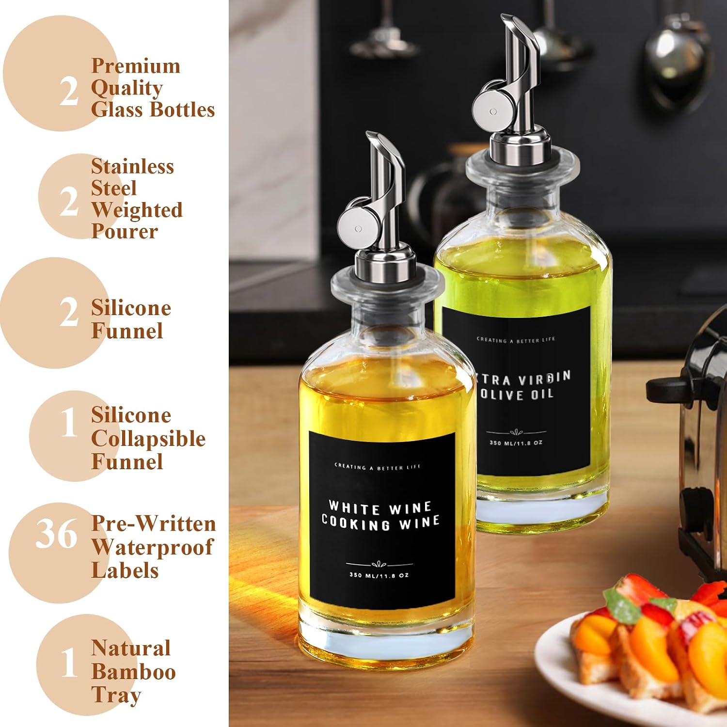 Thumbnail 3 de GIXSEGIE 300ml Olive Oil Dispenser Set 🥫