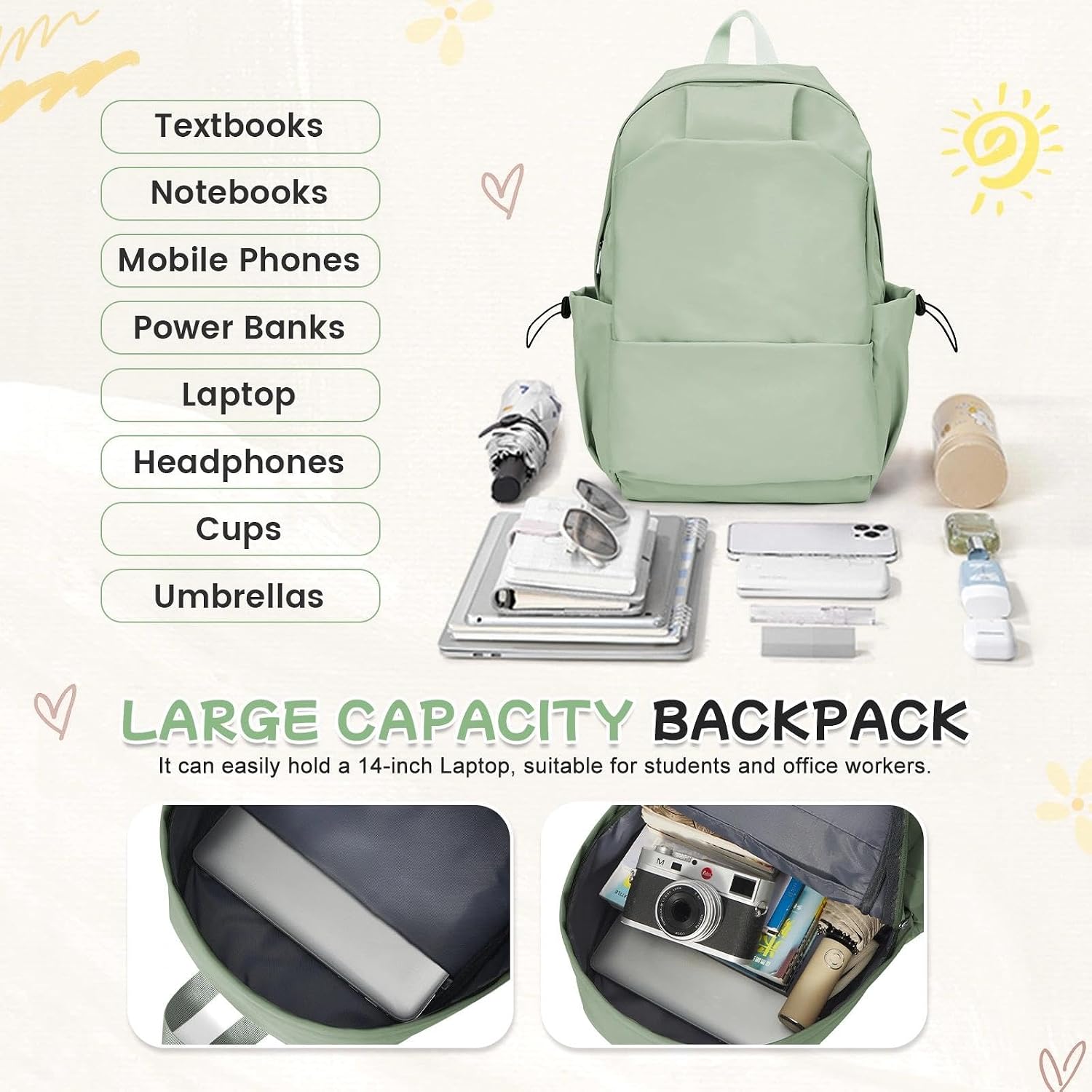 Detalle de HYC00 Mochila escolar grande 25 L