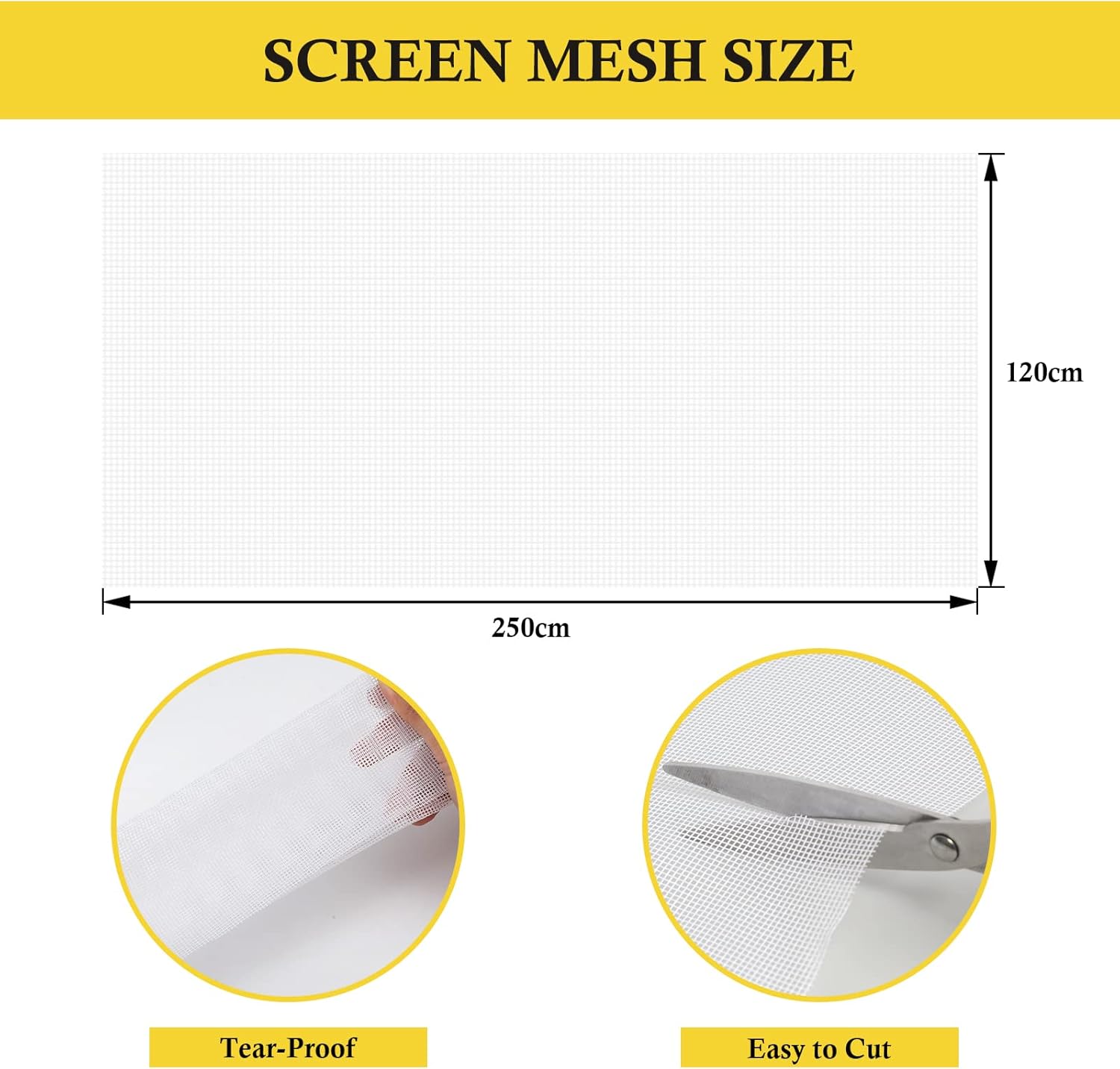 Thumbnail 1 de Fowong Fly Screens for Windows (120cm x 250cm) polyester insect mesh in white