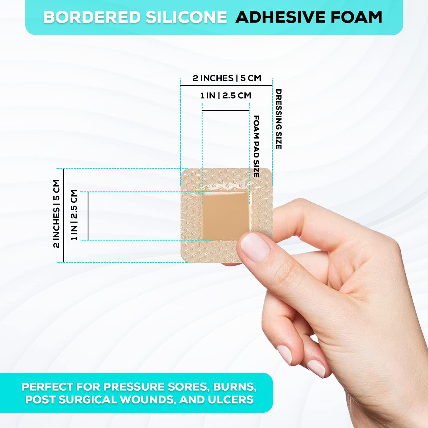 Detalle de MedVance Silicone Foam Adhesive Dressing, 2" x 2", Box of 10