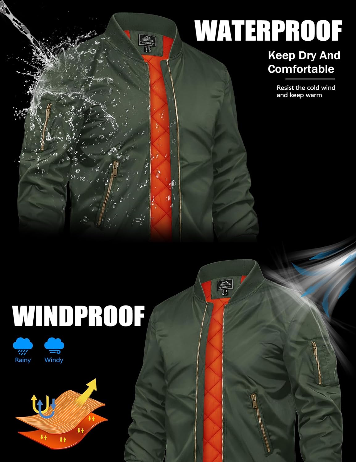 Thumbnail 1 de TACVASEN bomber uomo con zip