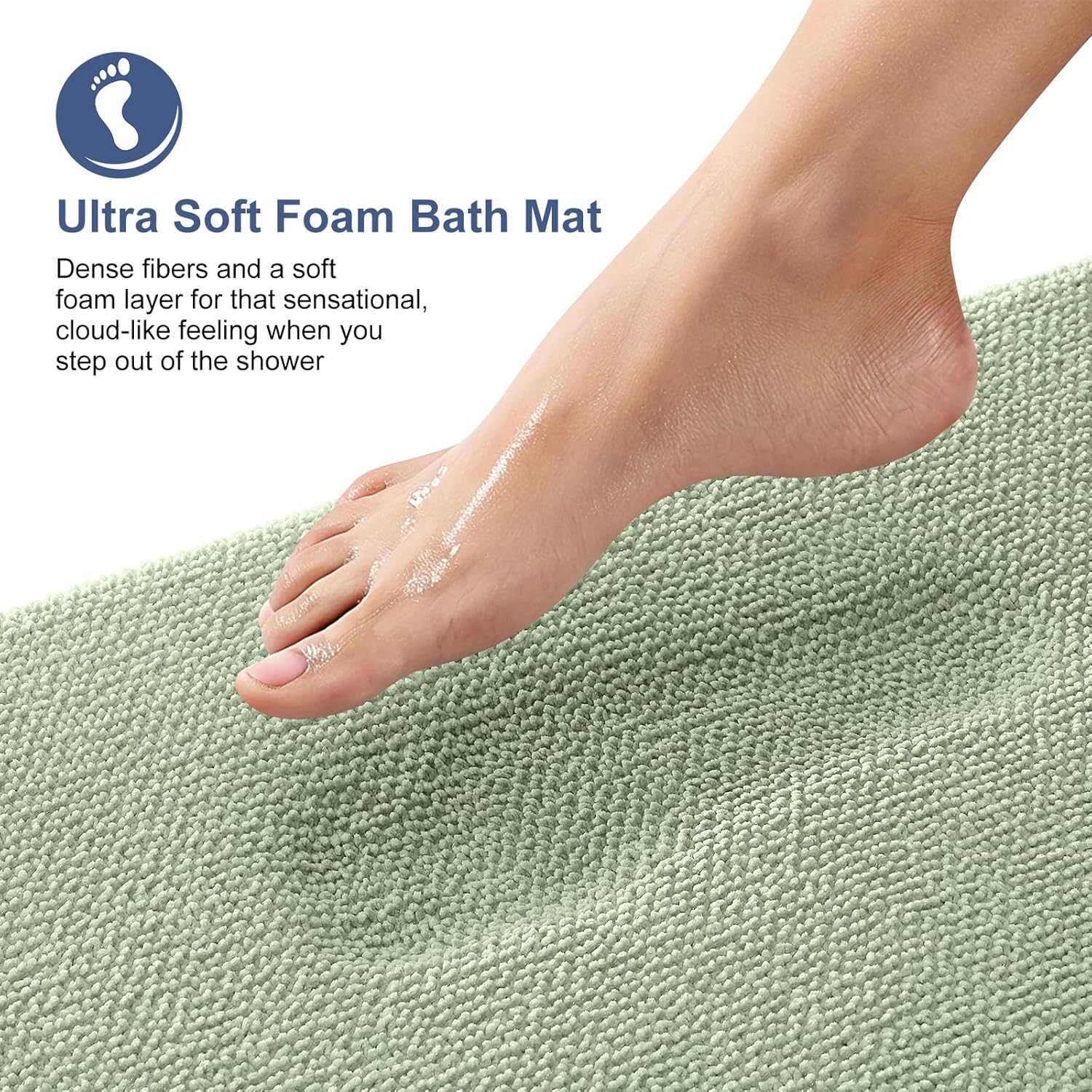 Detalle 2 de OLANLY Thick Memory Foam Bath Mat 30x20
