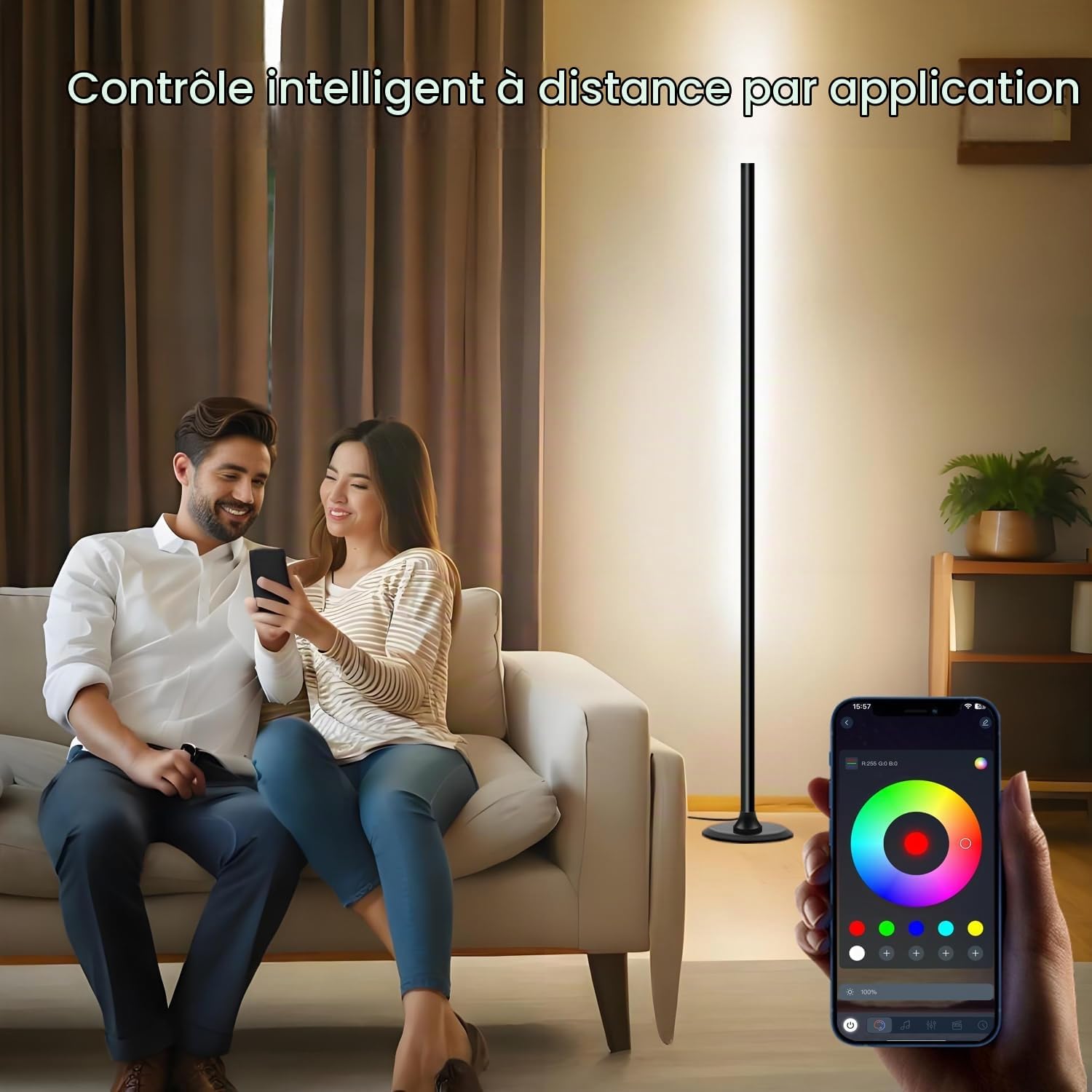 Thumbnail 6 de ONSTUY WS8812B led-vloerlamp, set van 2, 1,2 m, dimbaar RGBW met app