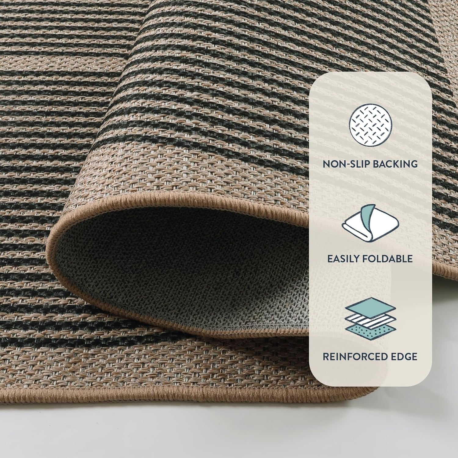 Thumbnail 3 de Lahome Enfys Modern Rainbow Easy Jute Carpet (8x10) – Indoor/Outdoor Non-Slip Rug