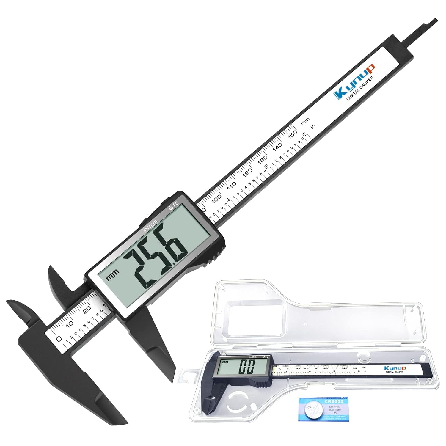 Thumbnail 6 de Kynup Digital Caliper (6 Inch) with Large LCD, IP54 Splash Proof, Inch/Metric Fraction Switch