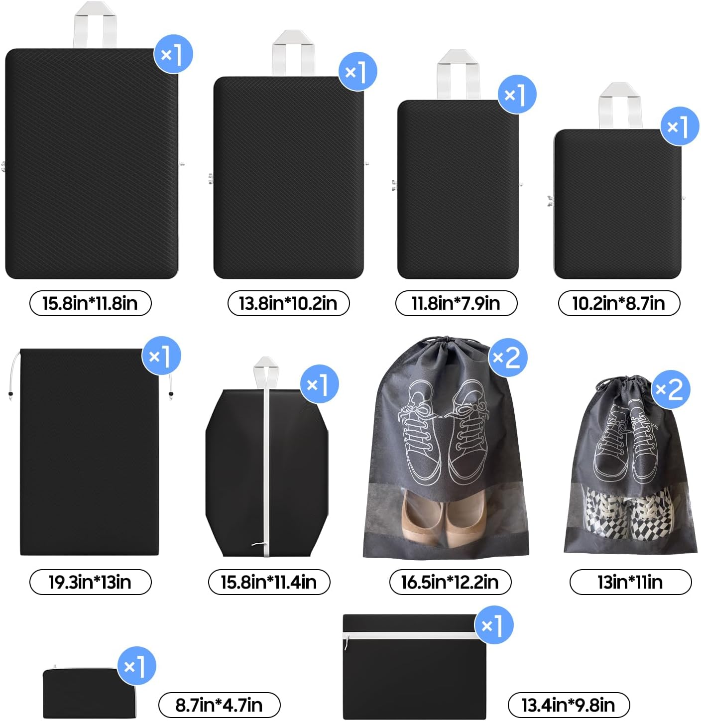 Thumbnail 2 de 12 Pack Compression Packing Cubes: Expandable & Ultralight Travel Organisers
