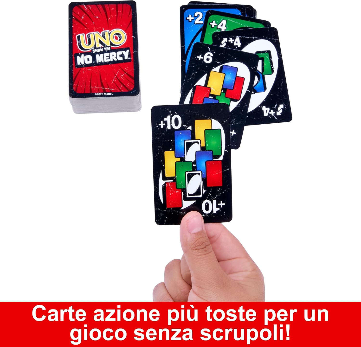 Detalle 2 de UNO No Mercy Mattel Games, 56 nuove carte