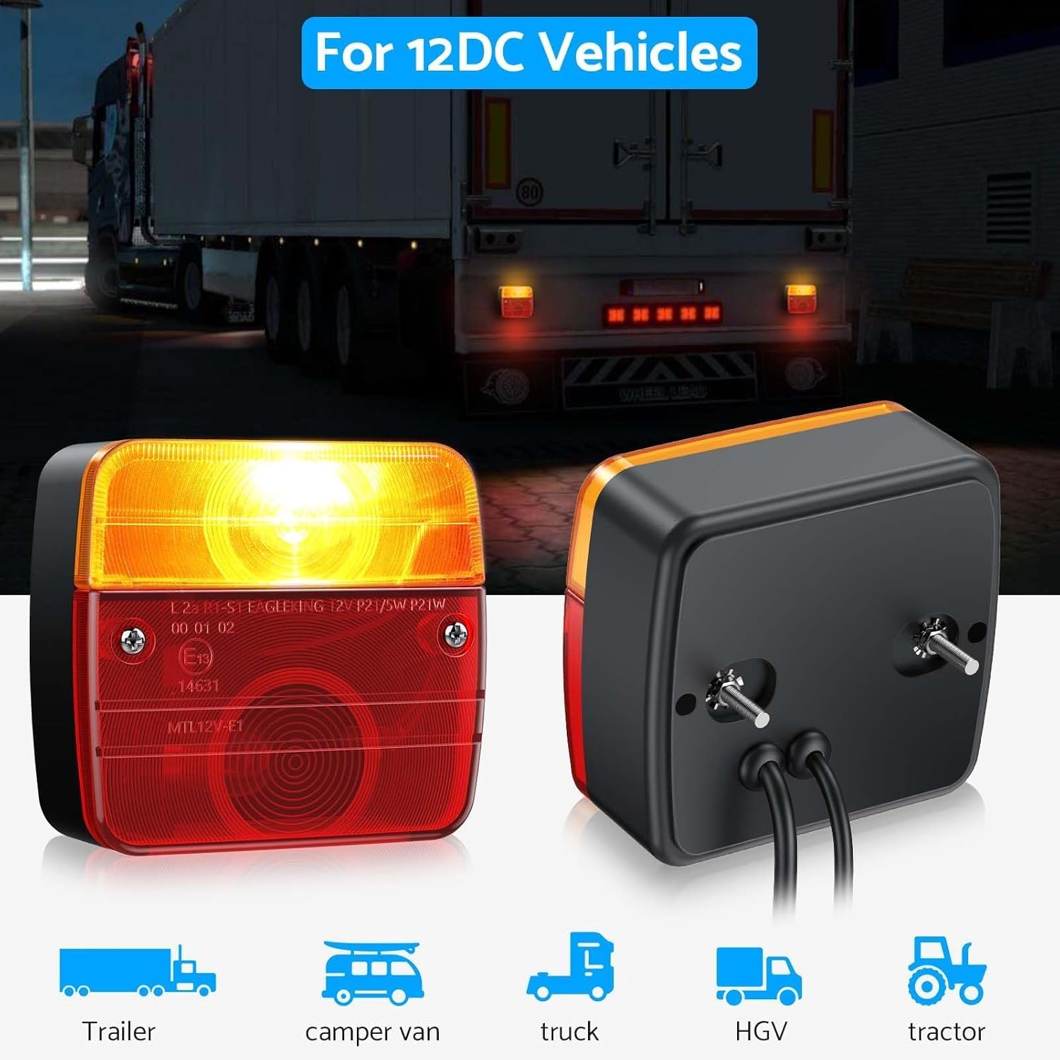 Thumbnail 5 de eSynic Trailer Light Set Professional 2pcs 12V with 7.5 m cable (E-Mark)