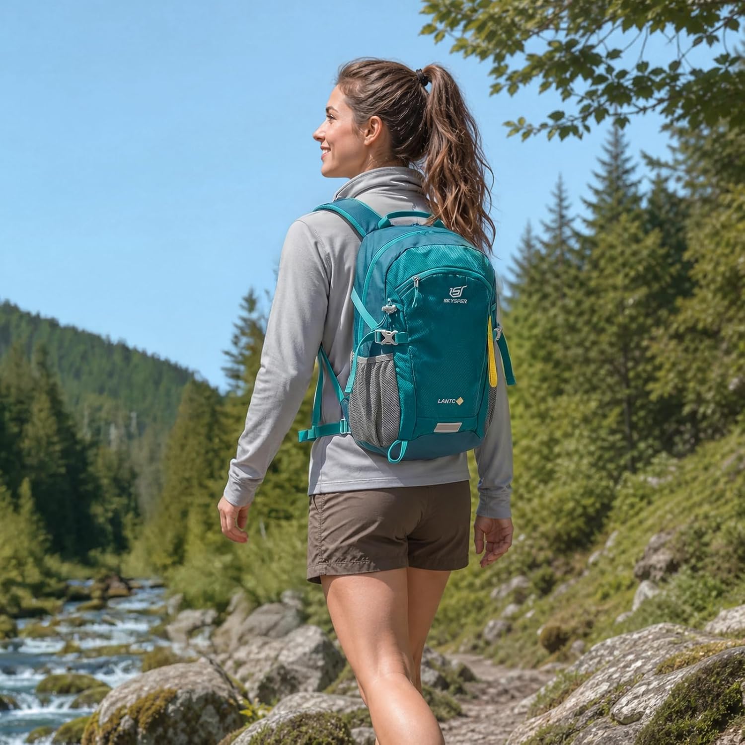 Detalle 2 de SKYSPER Leicht Wanderrucksack 20L – kompakt, atmungsaktiv und vielseitig