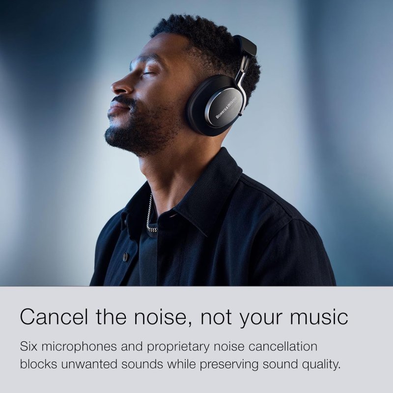 Detalle de Bowers & Wilkins PX8: Auriculares Bluetooth con cancelación de ruido (negros)
