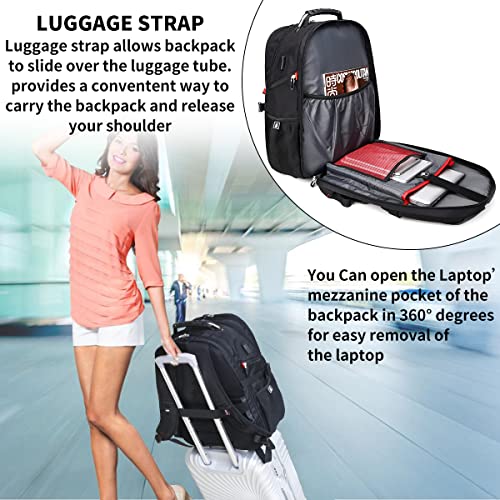 Thumbnail 5 de SHRRADOO Extra Large Travel Laptop Backpack for Men, 50L Capacity