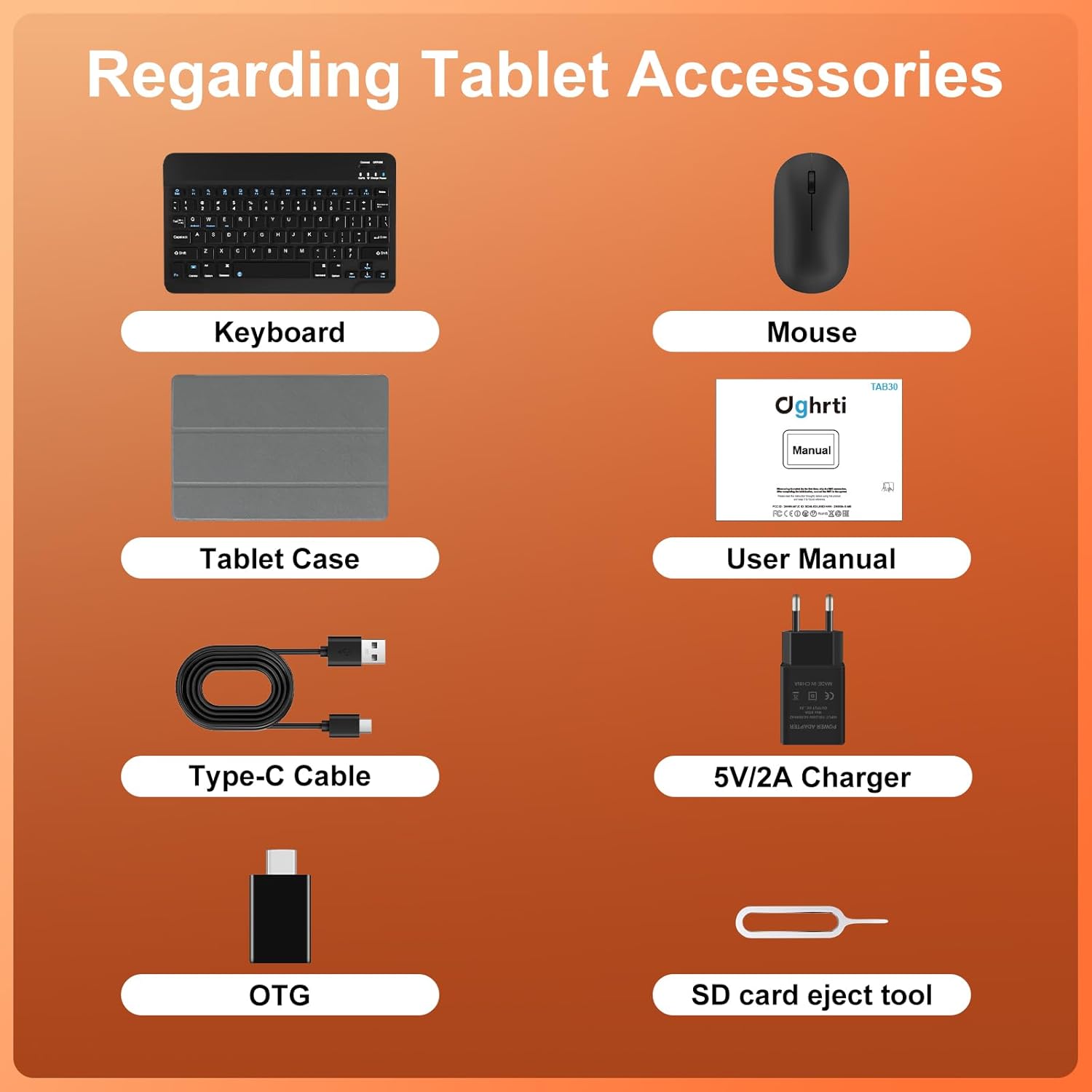 Thumbnail 6 de Dghrti Tablette tactile 10 pouces Android 14 (TAB20) : 22 Go RAM + 128 Go, WiFi 5G, batterie 8000 mAh, gris
