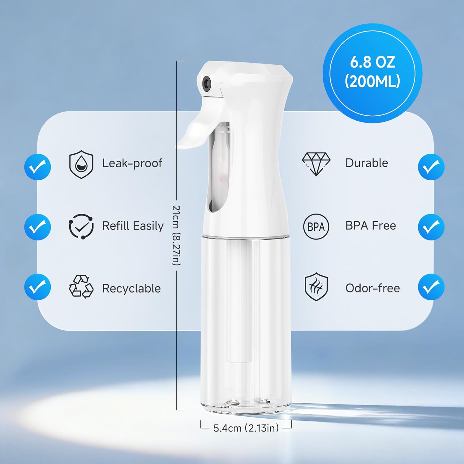 Thumbnail 1 de Plaode 3-Pack Continuous Spray Bottles (Ultra Fine Mist), Refillable Mist Sprayers for Hair, Plants, Pets, Cleaning & Skincare