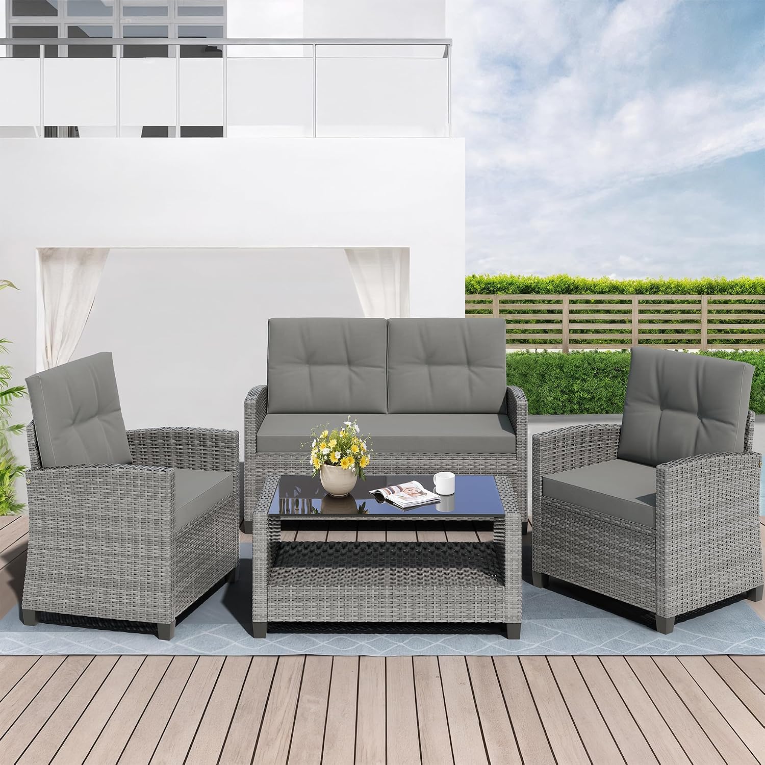Detalle de Shintenchi Patio Furniture Set with Rattan