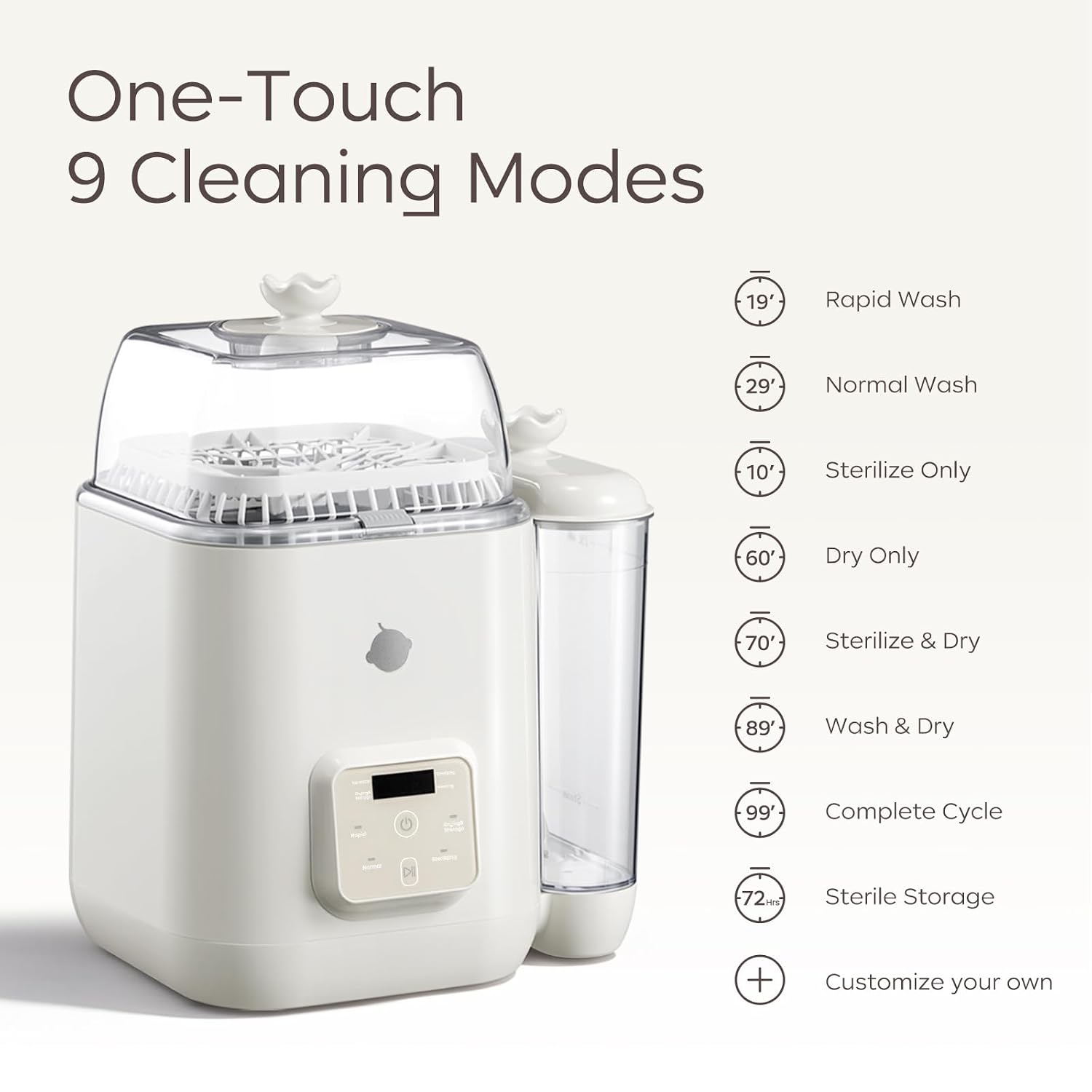 Detalle de BC Babycare Baby Bottle Washer, Sterilizer & Dryer, 6-Bottle Capacity
