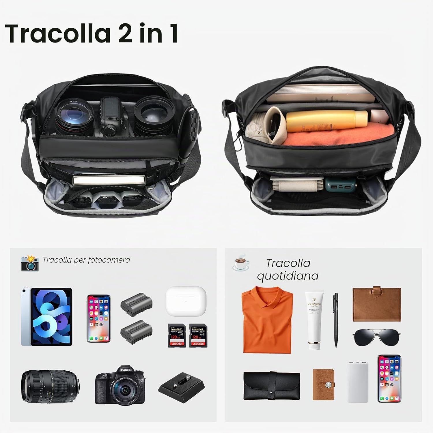 Detalle de TARION Borsa a Tracolla per Fotocamera Sling 2-in-1 TR-XP
