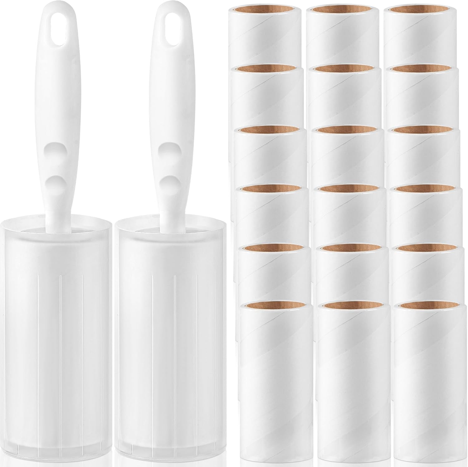 Detalle de Fusselrolle: Lint Roller Set mit 2 Abrollern und 2 Staubschutzhüllen – 60 Blatt pro Rolle, extra klebrige Haare entfernen von Kleidung, Sofa, Katzen- und Hundehaaren