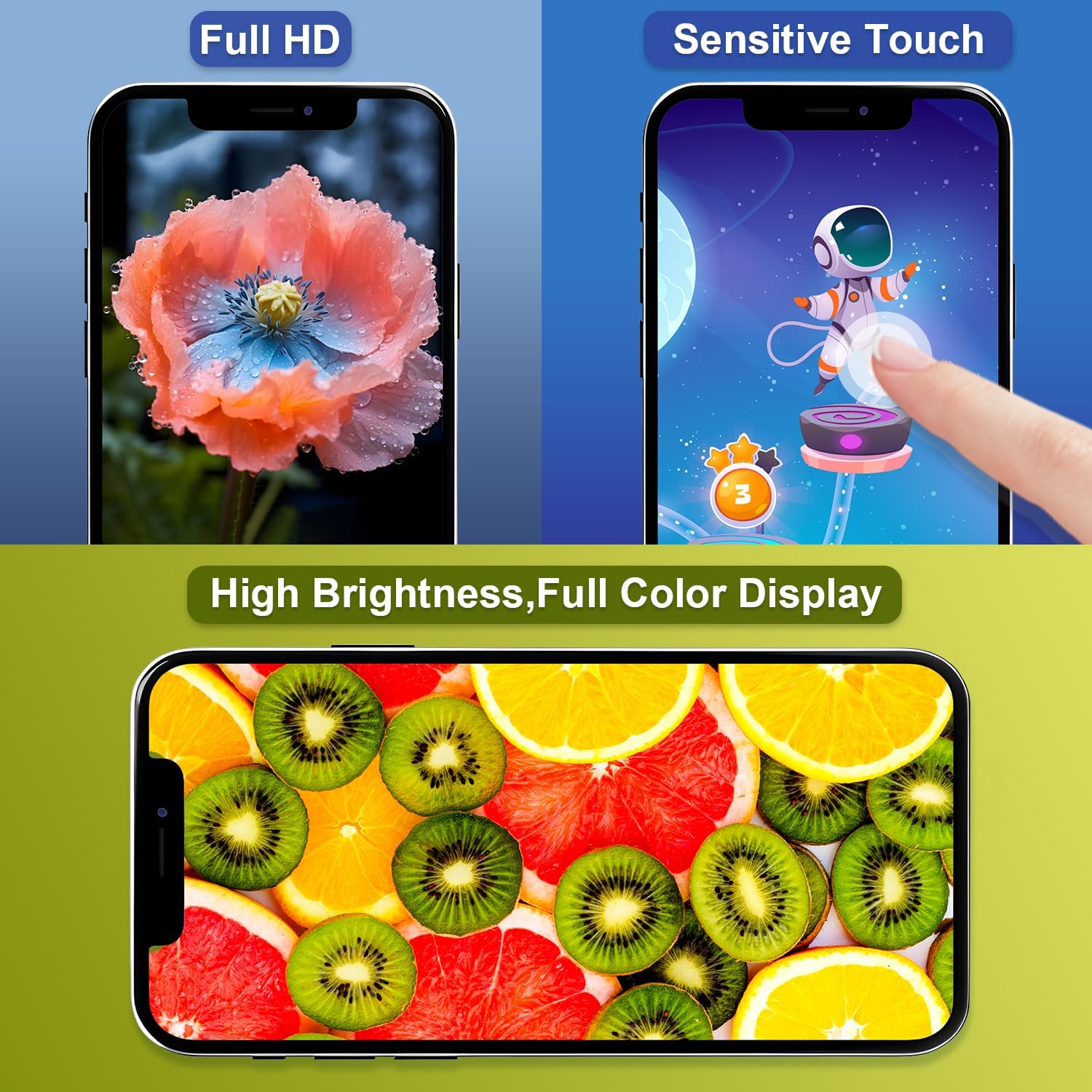 Thumbnail 3 de Brinonac iPhone 13 Pro Screen Replacement (6.1" COF LCD & Touch) Kit with Tools & Tempered Glass