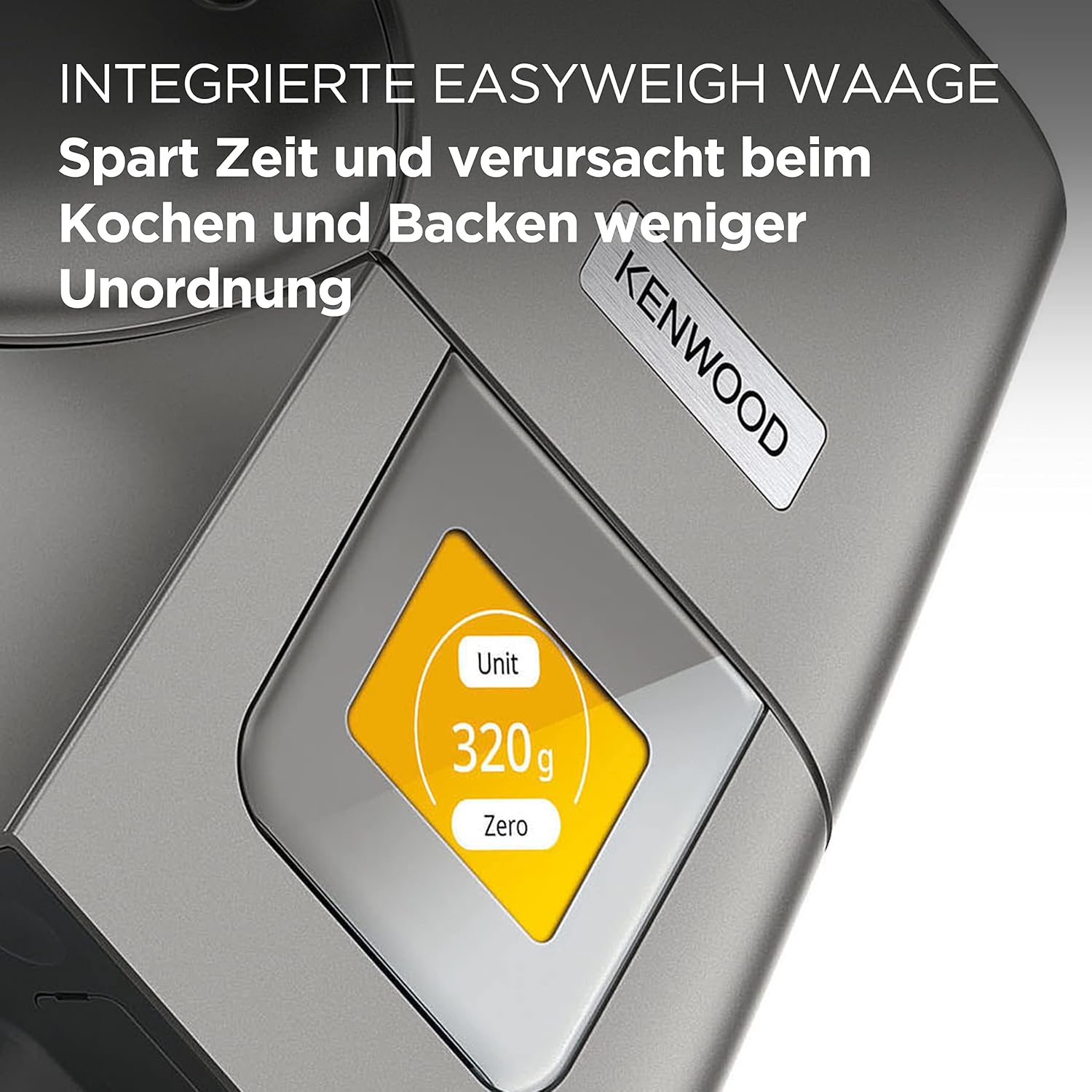 Detalle 2 de Kenwood Titanium Chef Patissier XL KWL90.034SI – Küchenmaschine mit integrierter Waage und 7 l Wärme-Schüssel