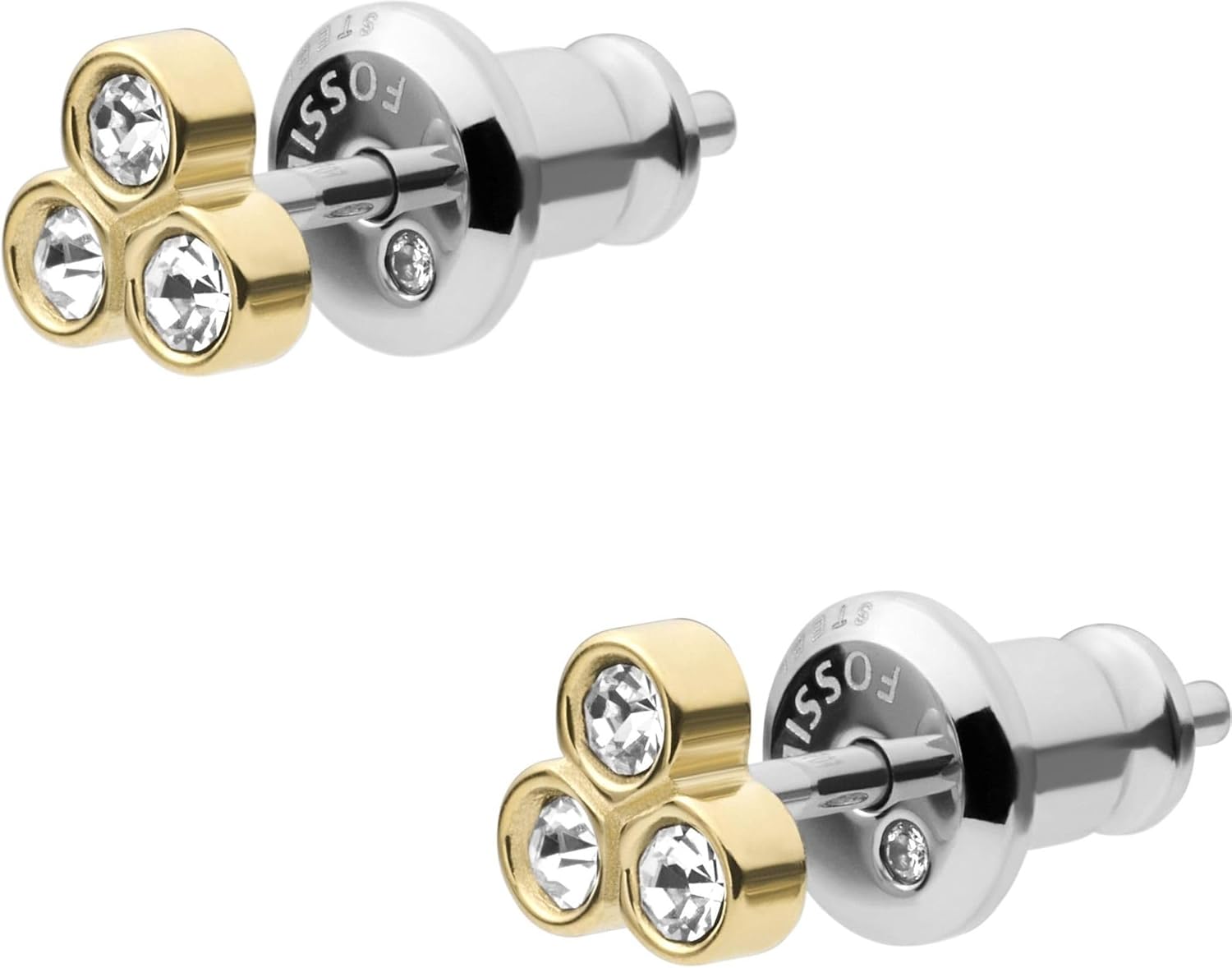 Thumbnail 1 de Fossil Orecchini da donna in acciaio inossidabile con chiusura a moschettone, finitura oro pulita
