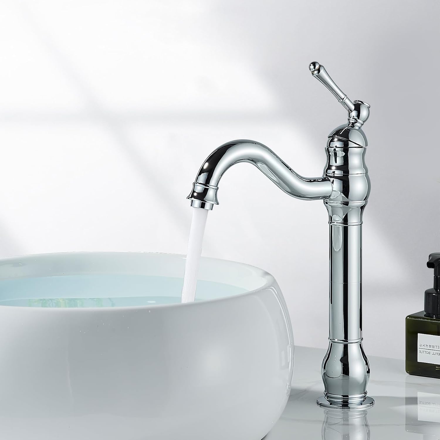 Thumbnail 6 de Rozin Antique Brass Bathroom Sink Tap – Single Handle, 360° Rotable Spout, Deck Mounted Mixer