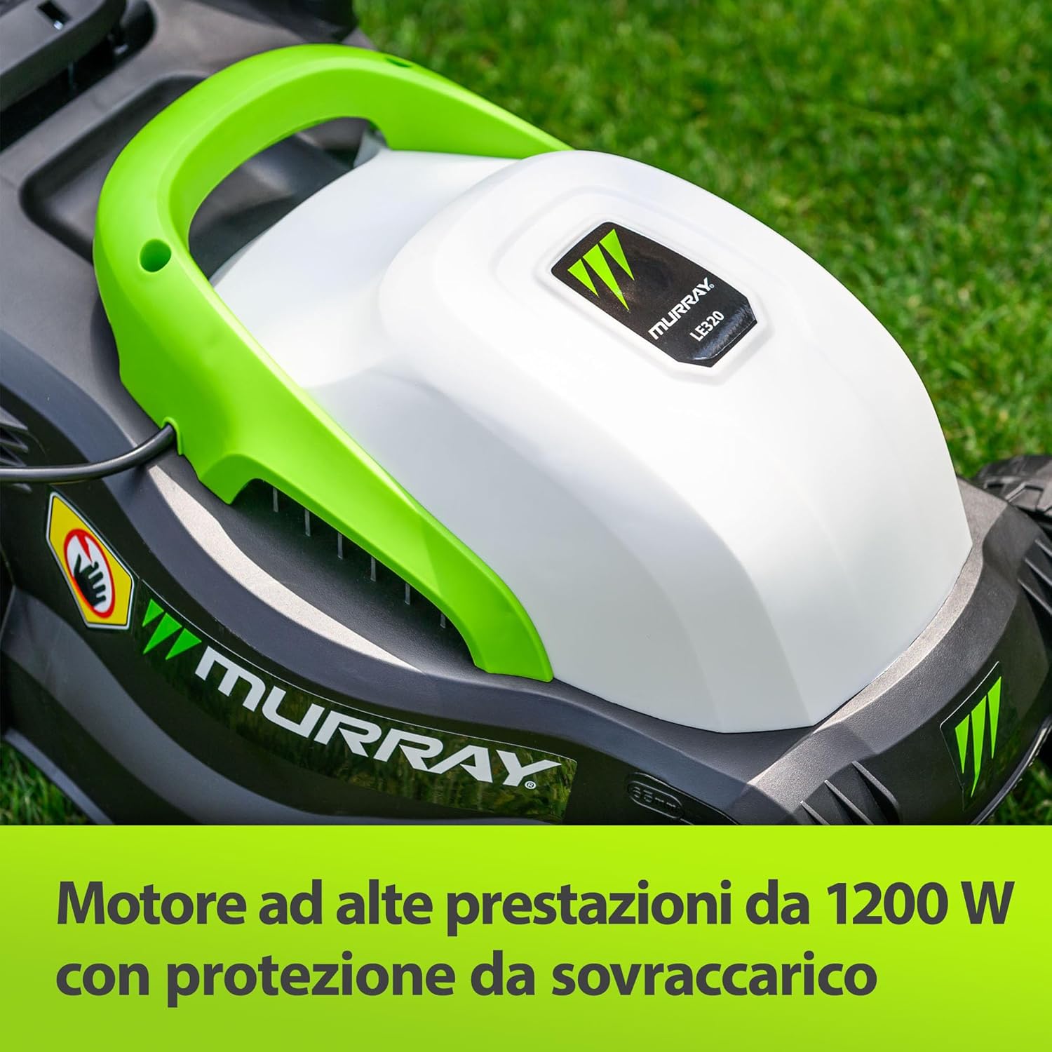 Detalle de Murray Tosaerba Elettrico 2-in-1 LE320E: Compatto, Leggero e Versatile per Giardini Fino a 300 m²