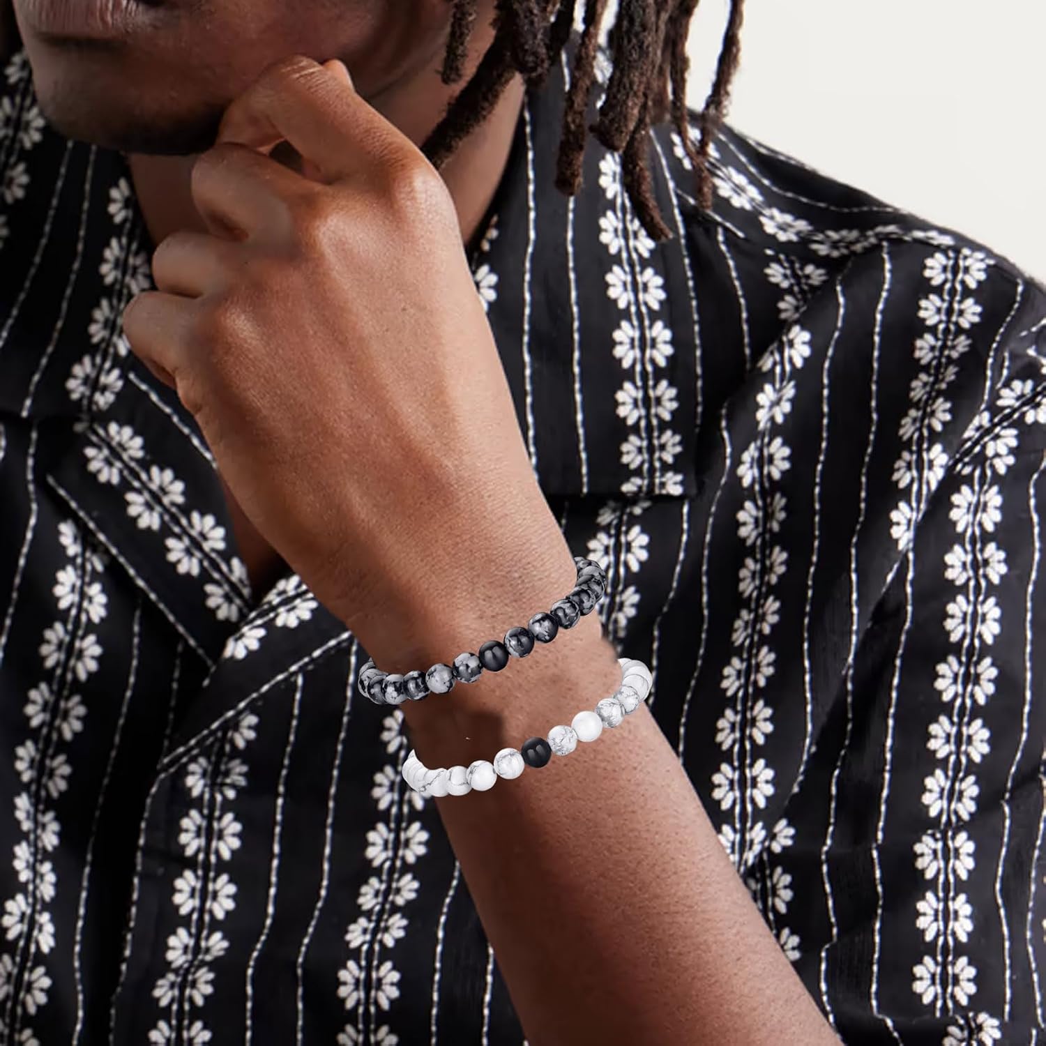 Detalle 2 de Bracelet œil de tigre 8 mm pour hommes