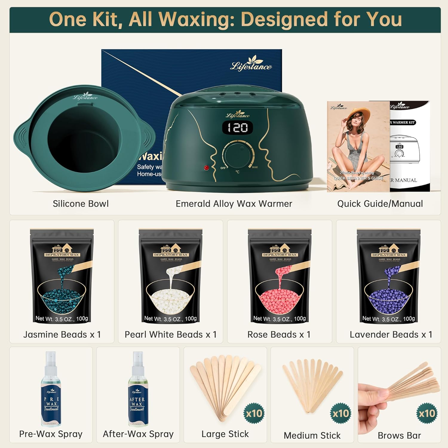 Detalle de Lifestance Waxing Set Smaragdlegierung L3