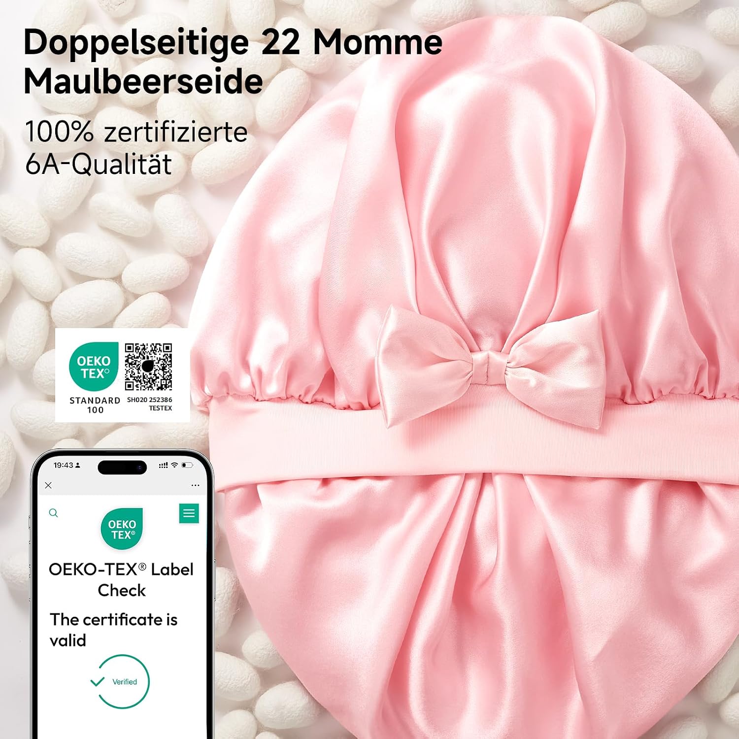 Detalle 2 de Umisleep Seidenhaube 22 Momme 34 cm Ø