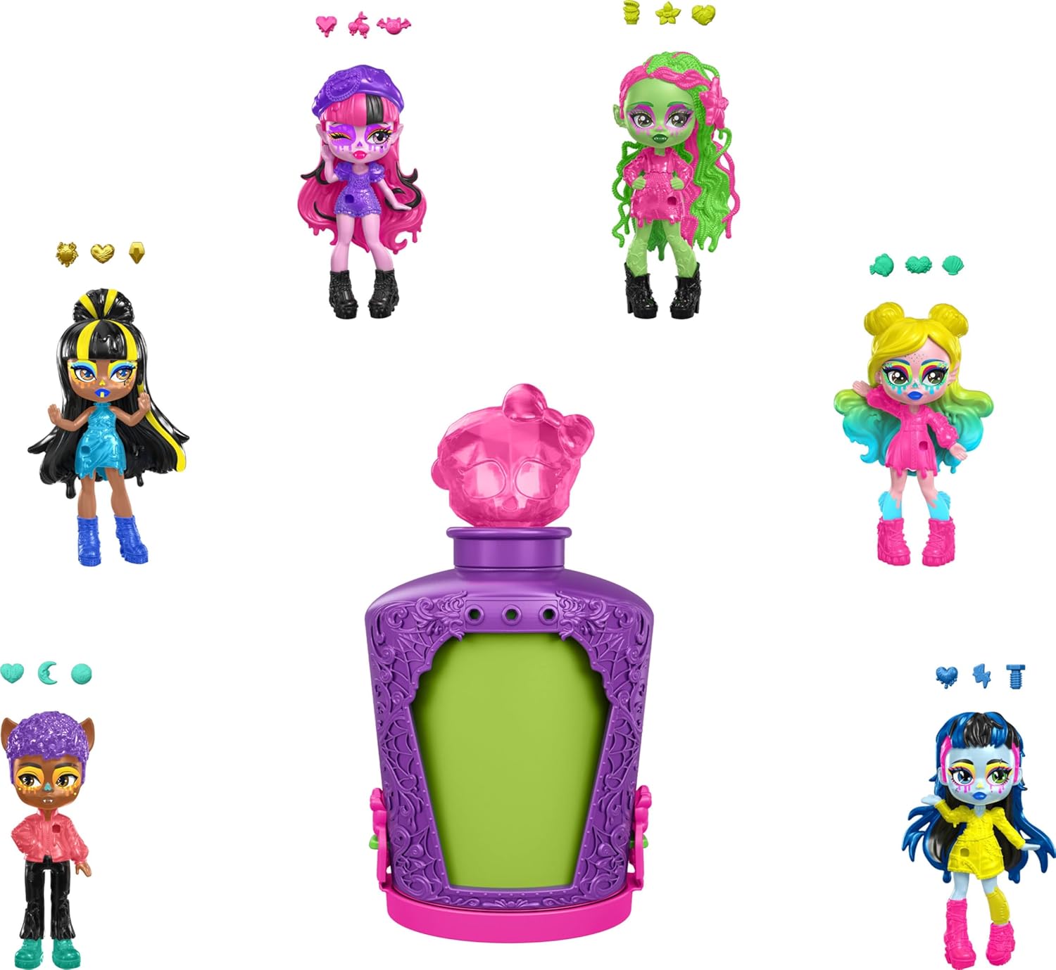 Thumbnail 6 de Monster High Potions – Sfera di Cristallo (JCX99), mini bambola a sorpresa con effetto cambia colore in acqua e accessori