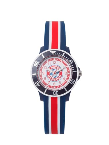 Detalle de FC Bayern München Armbanduhr Kinder – Rot/Weiß, 30 mm, offizielle Fan-Uhr