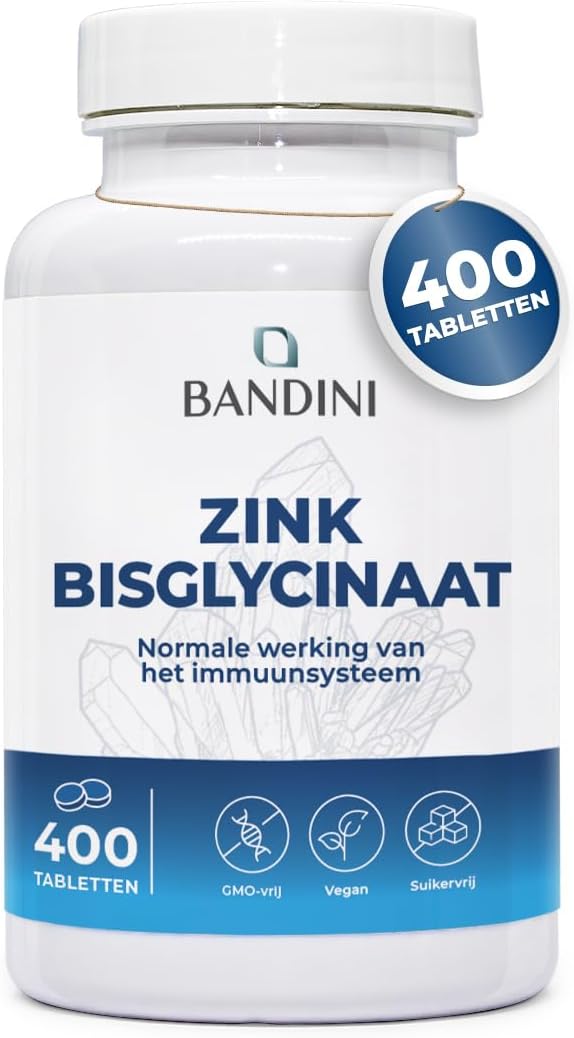 Detalle de BANDINI Zinkbisglycinaat 400 tabletten, vegan supplement