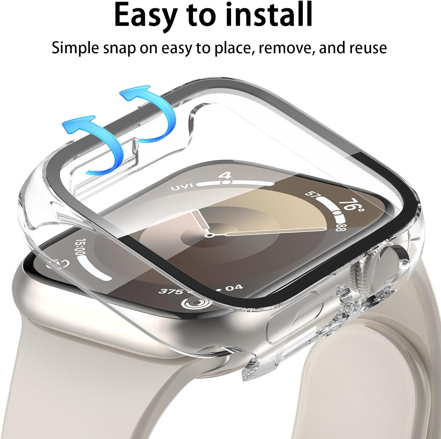 Detalle de HAANILKYI 6 Pack Case for Apple Watch 42mm Series 11/10 with Ultra-Thin Tempered Glass Screen Protector