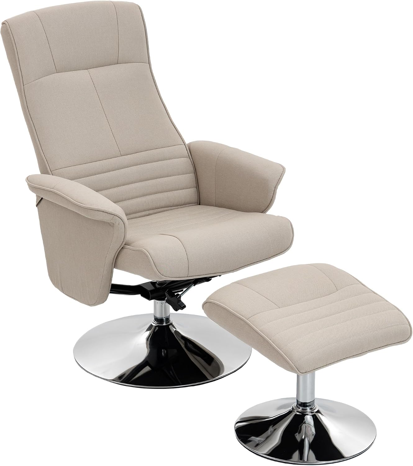 HOMCOM Fauteuil Relax inclinable 135° beige